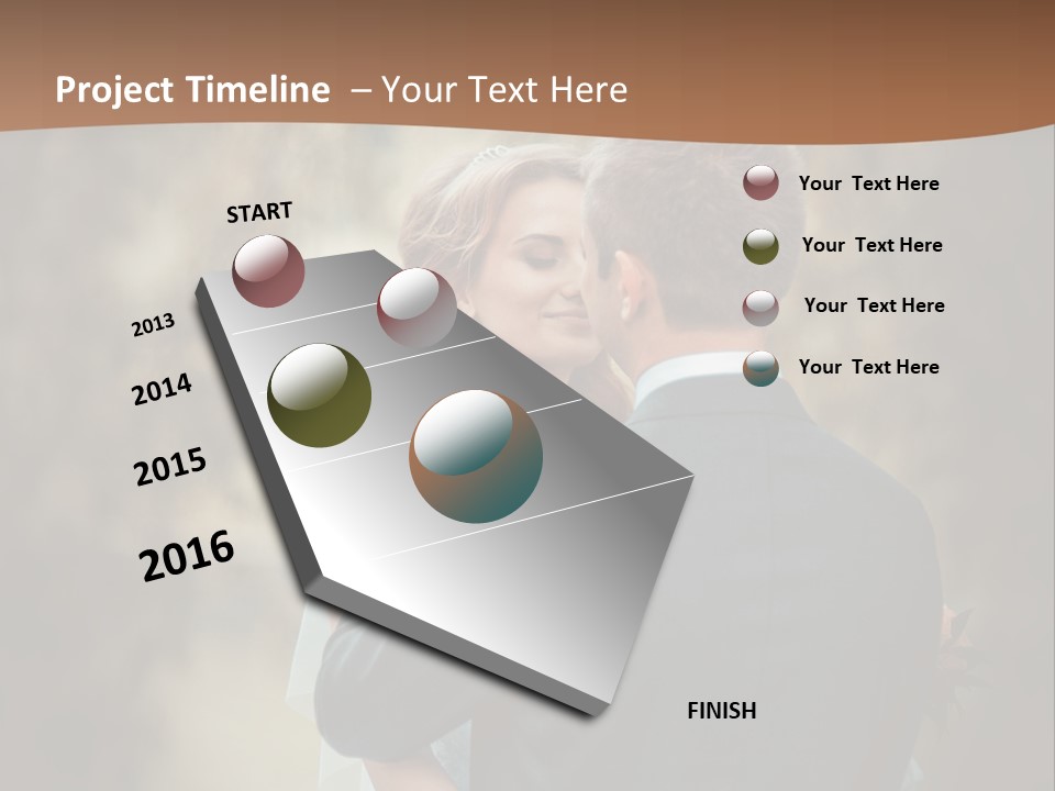 A Bride And Groom Are Hugging In Front Of A Tree PowerPoint Template