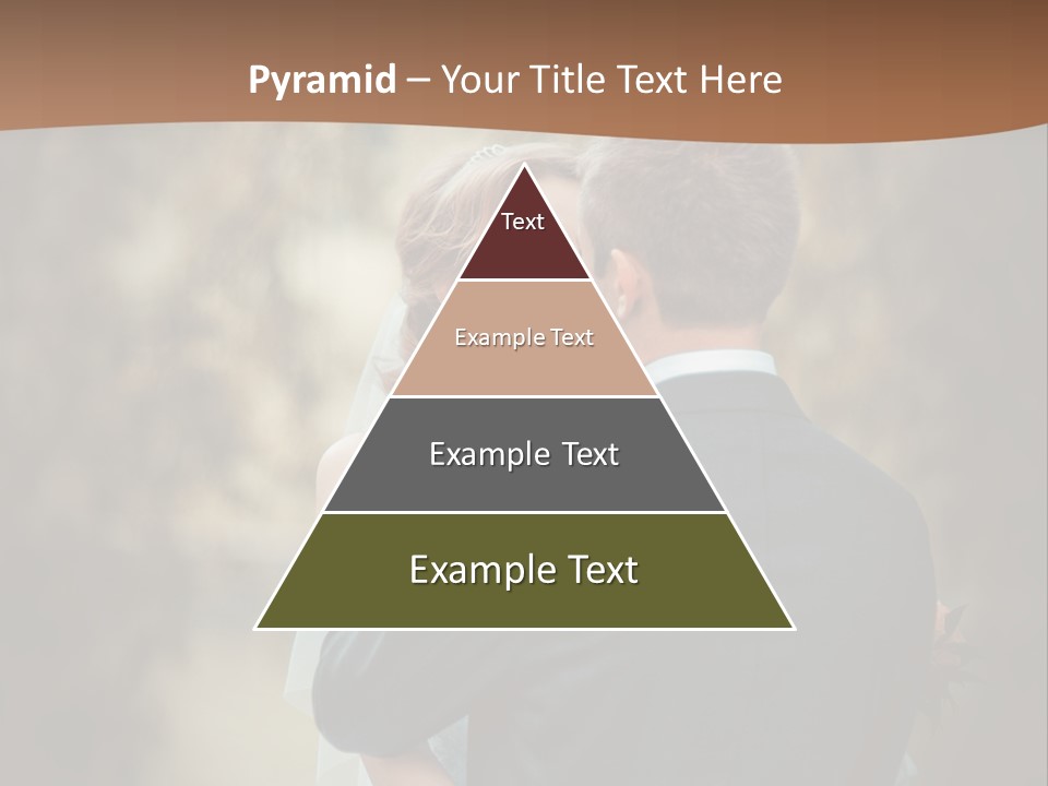 A Bride And Groom Are Hugging In Front Of A Tree PowerPoint Template