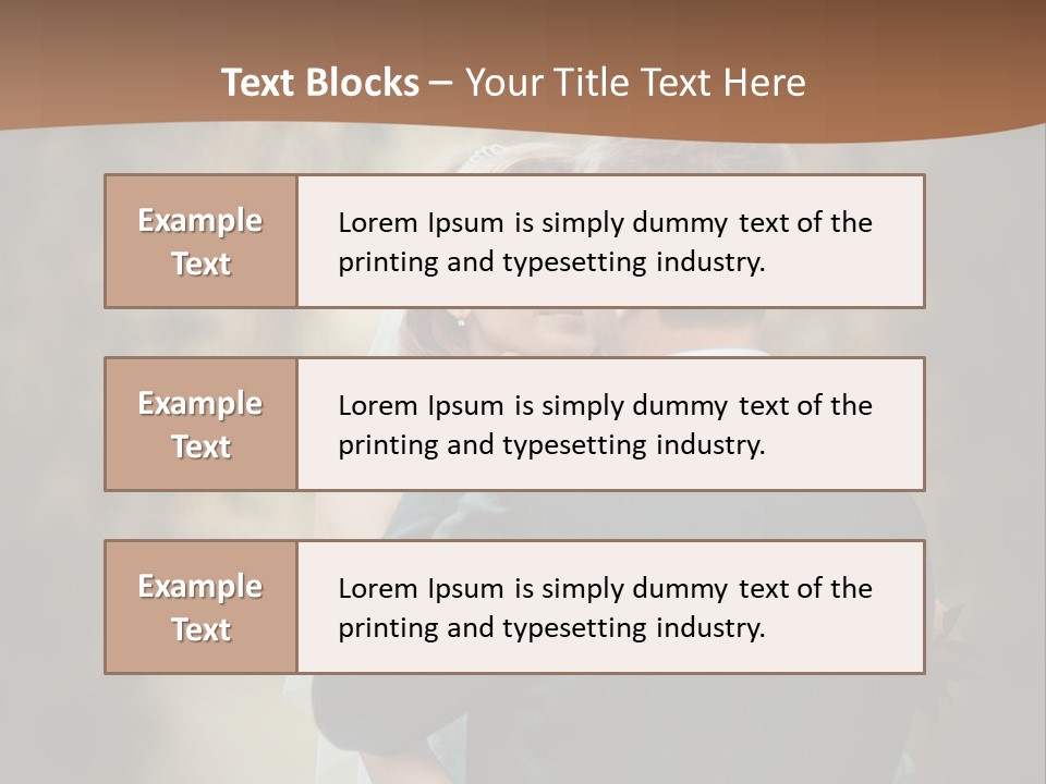 A Bride And Groom Are Hugging In Front Of A Tree PowerPoint Template