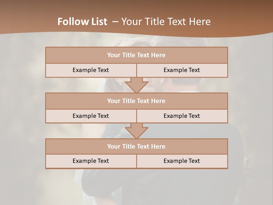 A Bride And Groom Are Hugging In Front Of A Tree PowerPoint Template