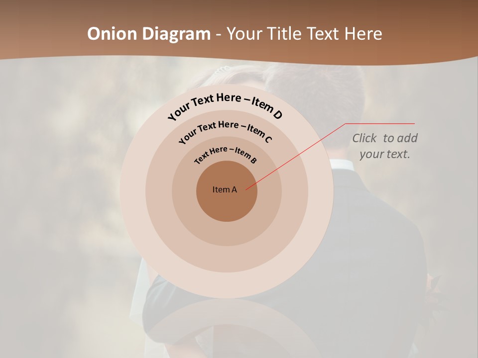 A Bride And Groom Are Hugging In Front Of A Tree PowerPoint Template