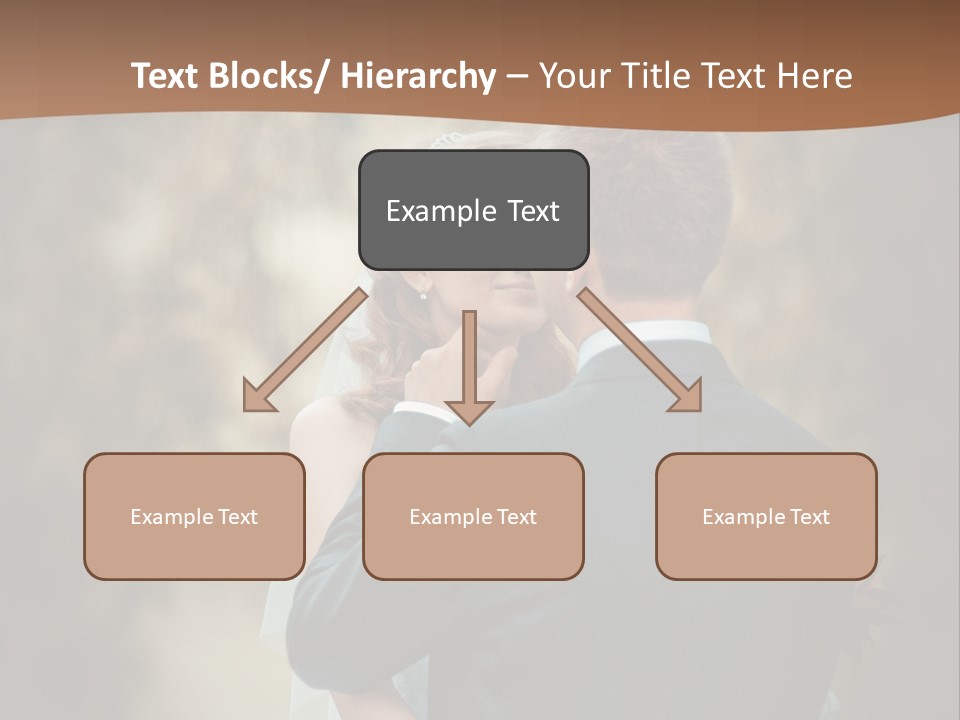 A Bride And Groom Are Hugging In Front Of A Tree PowerPoint Template