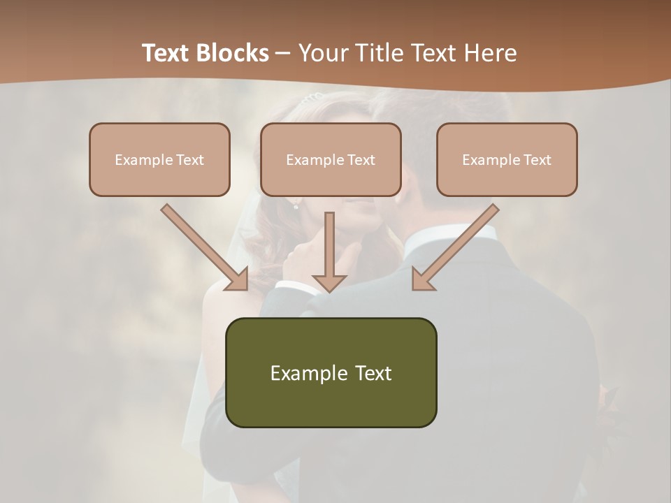 A Bride And Groom Are Hugging In Front Of A Tree PowerPoint Template