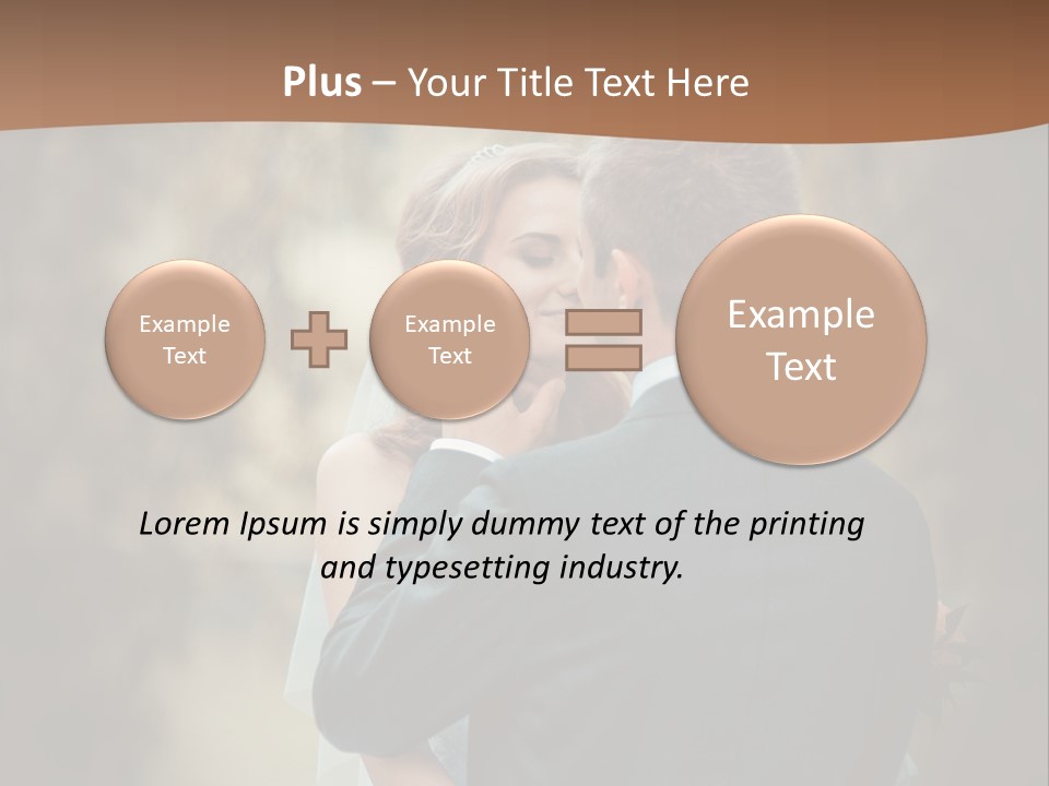 A Bride And Groom Are Hugging In Front Of A Tree PowerPoint Template