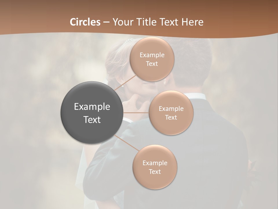 A Bride And Groom Are Hugging In Front Of A Tree PowerPoint Template