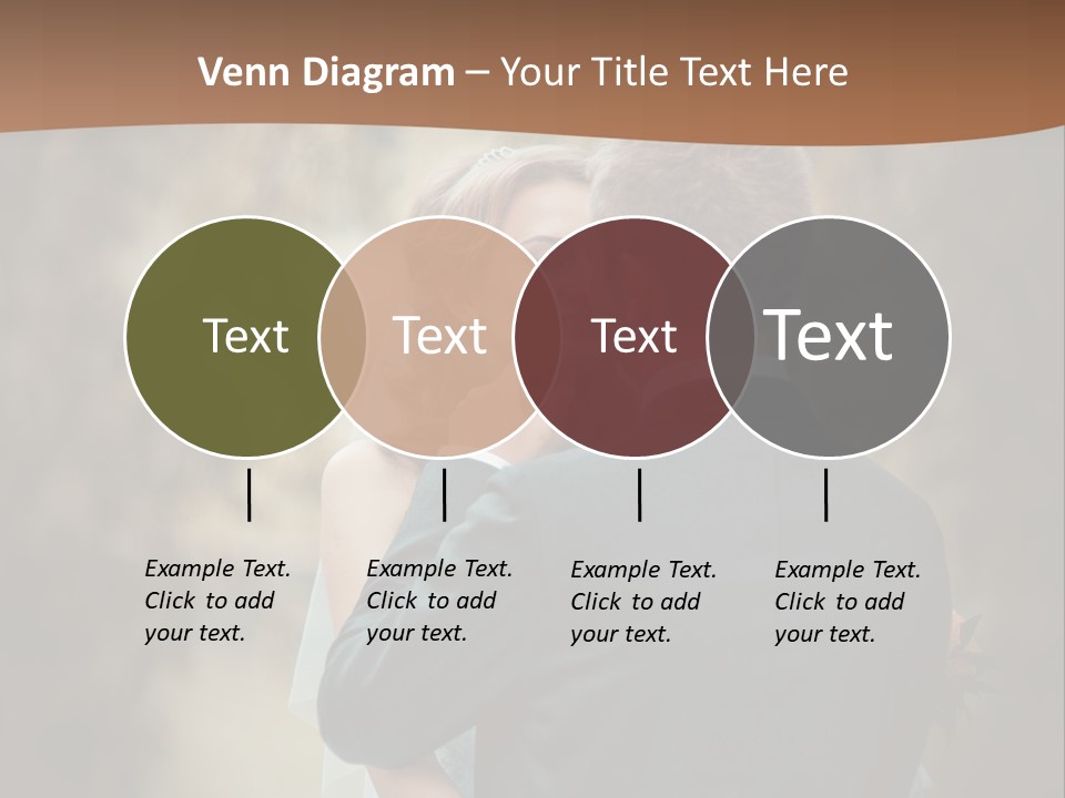 A Bride And Groom Are Hugging In Front Of A Tree PowerPoint Template