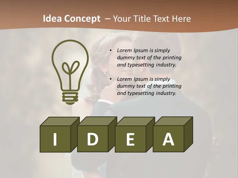 A Bride And Groom Are Hugging In Front Of A Tree PowerPoint Template