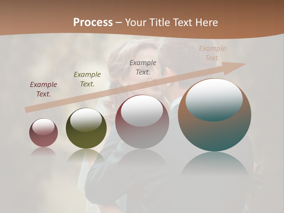 A Bride And Groom Are Hugging In Front Of A Tree PowerPoint Template