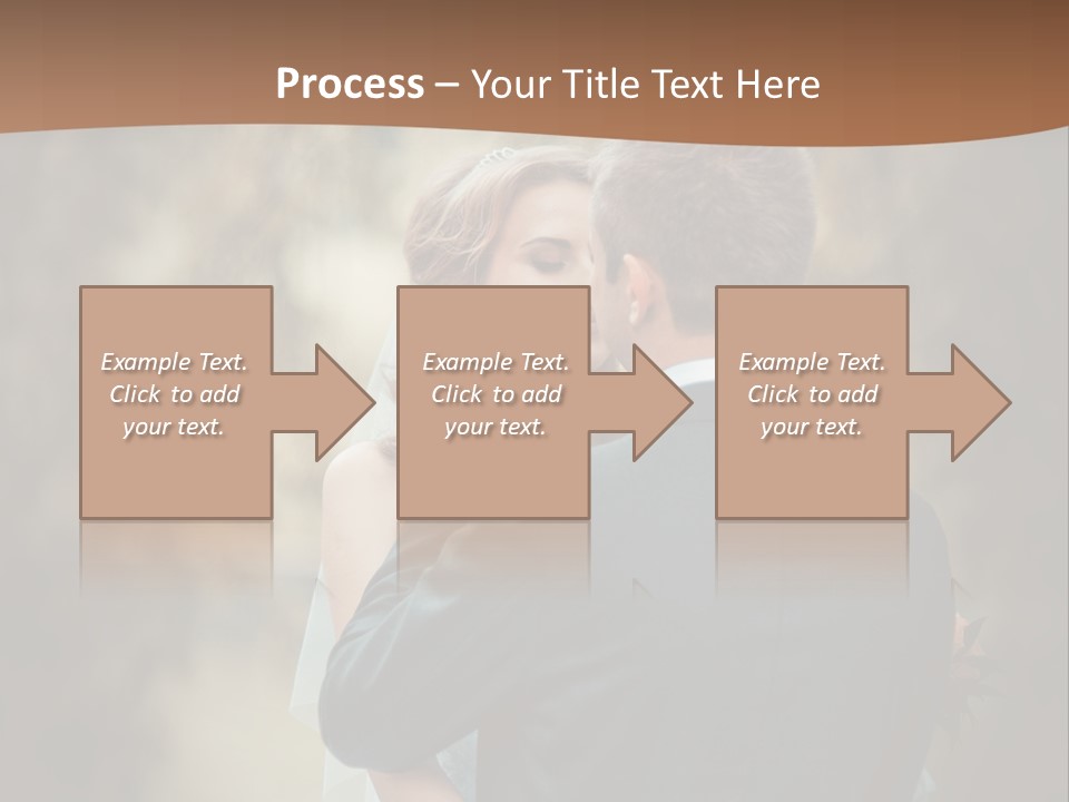A Bride And Groom Are Hugging In Front Of A Tree PowerPoint Template