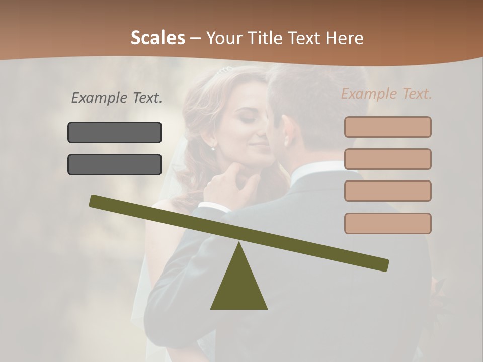 A Bride And Groom Are Hugging In Front Of A Tree PowerPoint Template