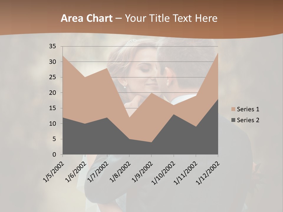 A Bride And Groom Are Hugging In Front Of A Tree PowerPoint Template