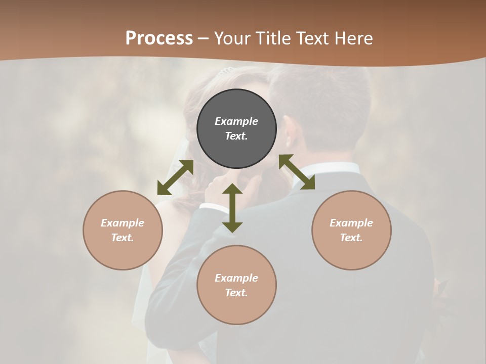 A Bride And Groom Are Hugging In Front Of A Tree PowerPoint Template