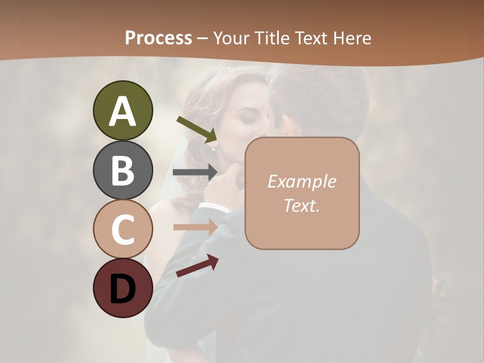 A Bride And Groom Are Hugging In Front Of A Tree PowerPoint Template