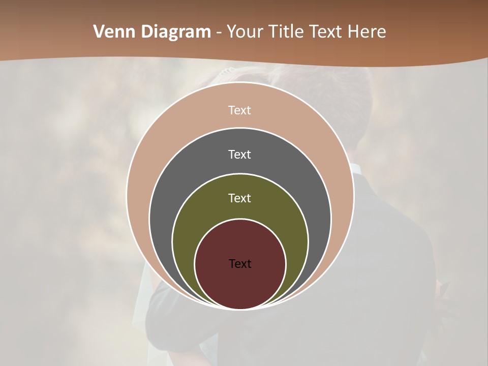 A Bride And Groom Are Hugging In Front Of A Tree PowerPoint Template