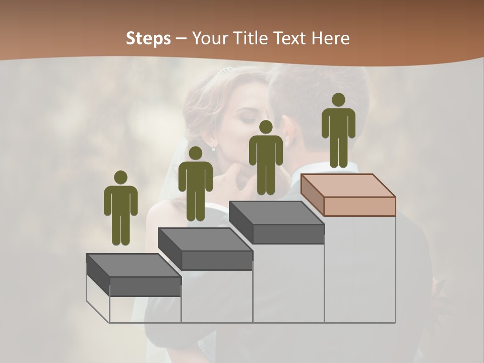 A Bride And Groom Are Hugging In Front Of A Tree PowerPoint Template