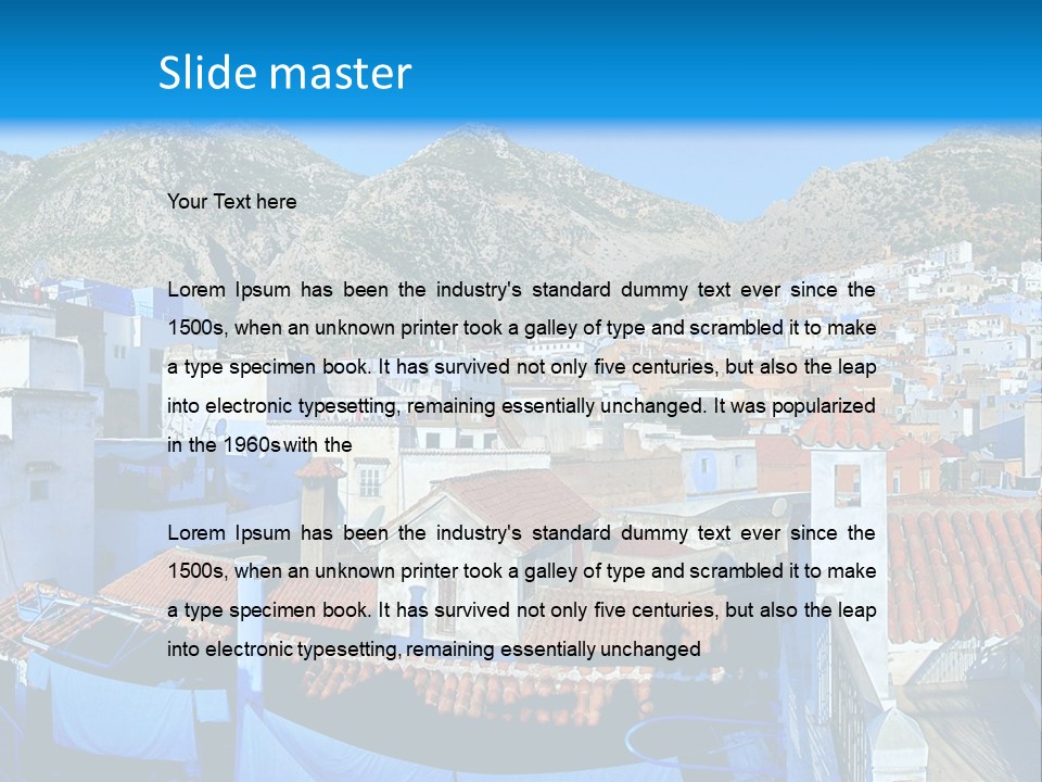 A View Of A City With Mountains In The Background PowerPoint Template