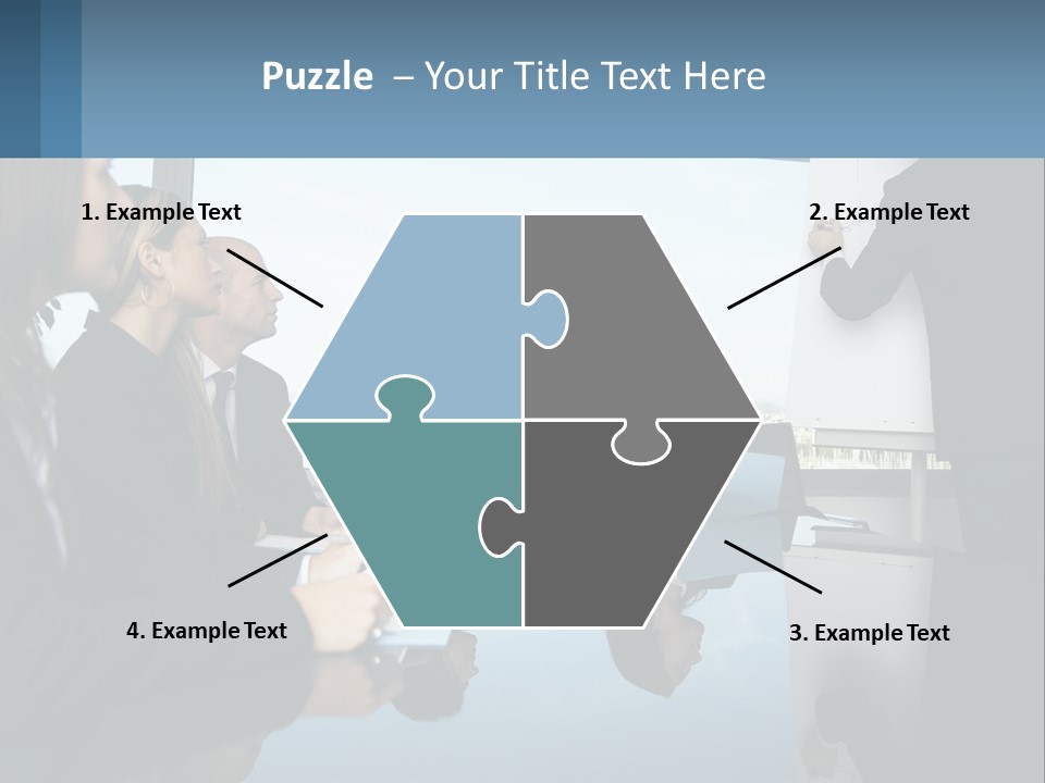 A Group Of Business People Sitting Around A Table PowerPoint Template