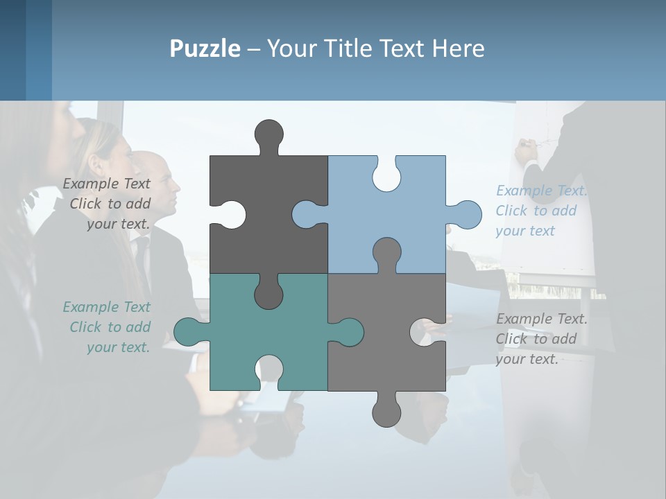 A Group Of Business People Sitting Around A Table PowerPoint Template