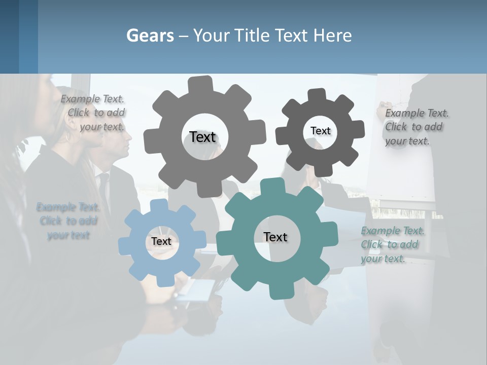 A Group Of Business People Sitting Around A Table PowerPoint Template