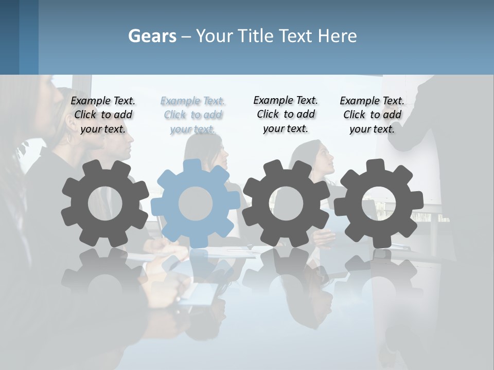 A Group Of Business People Sitting Around A Table PowerPoint Template