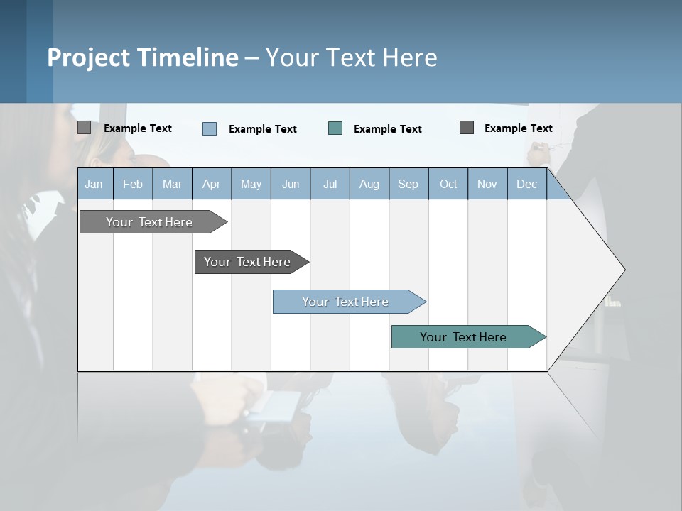 A Group Of Business People Sitting Around A Table PowerPoint Template