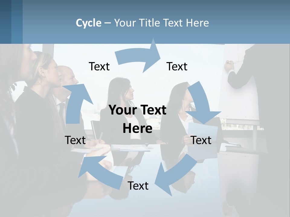 A Group Of Business People Sitting Around A Table PowerPoint Template