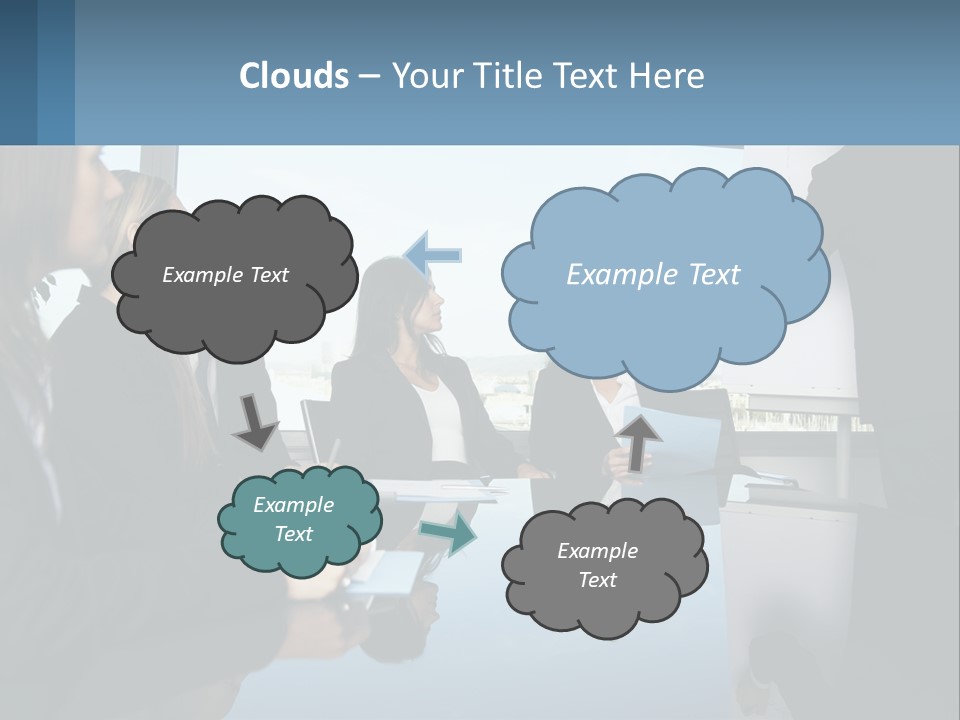 A Group Of Business People Sitting Around A Table PowerPoint Template