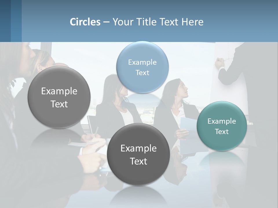 A Group Of Business People Sitting Around A Table PowerPoint Template
