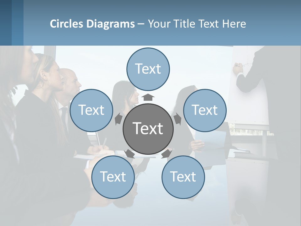 A Group Of Business People Sitting Around A Table PowerPoint Template