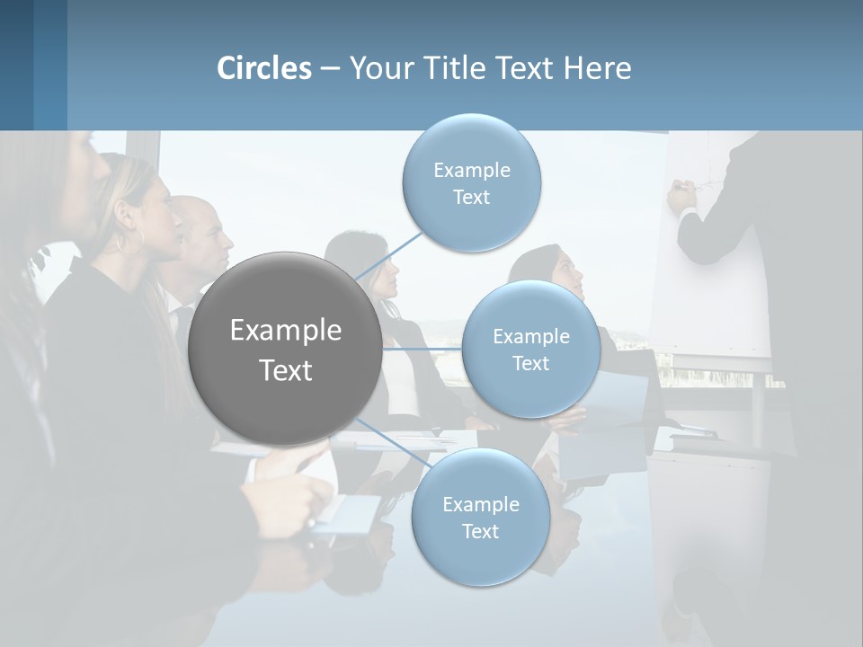 A Group Of Business People Sitting Around A Table PowerPoint Template