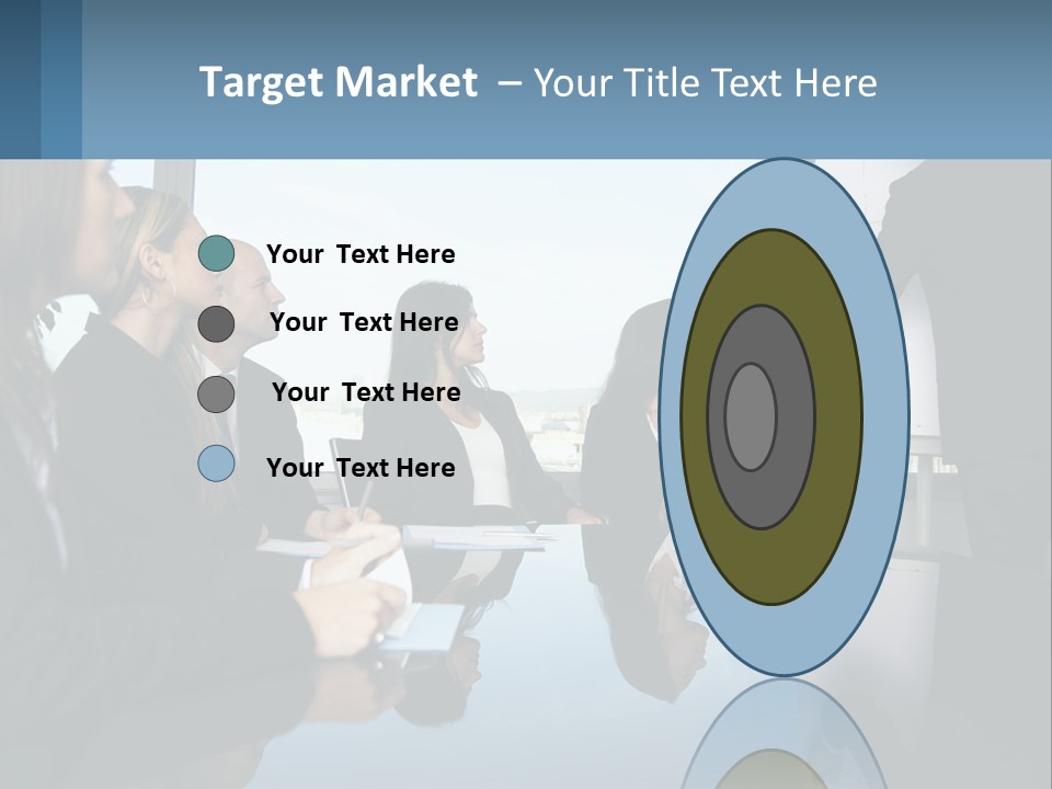 A Group Of Business People Sitting Around A Table PowerPoint Template