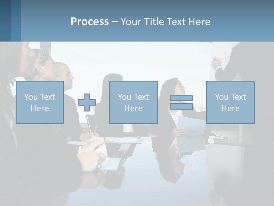 A Group Of Business People Sitting Around A Table PowerPoint Template