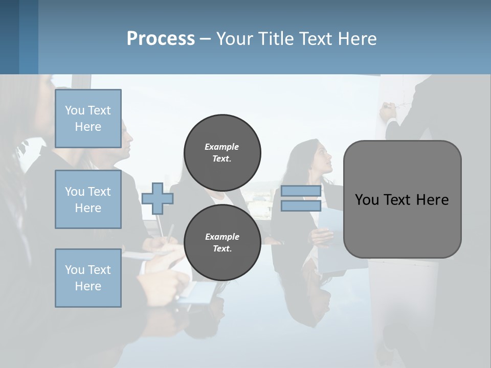 A Group Of Business People Sitting Around A Table PowerPoint Template