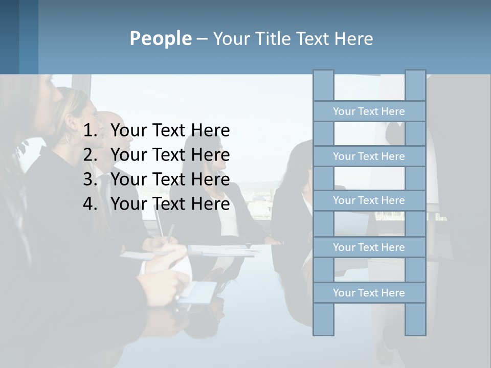 A Group Of Business People Sitting Around A Table PowerPoint Template