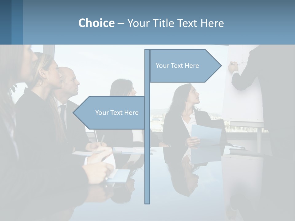 A Group Of Business People Sitting Around A Table PowerPoint Template