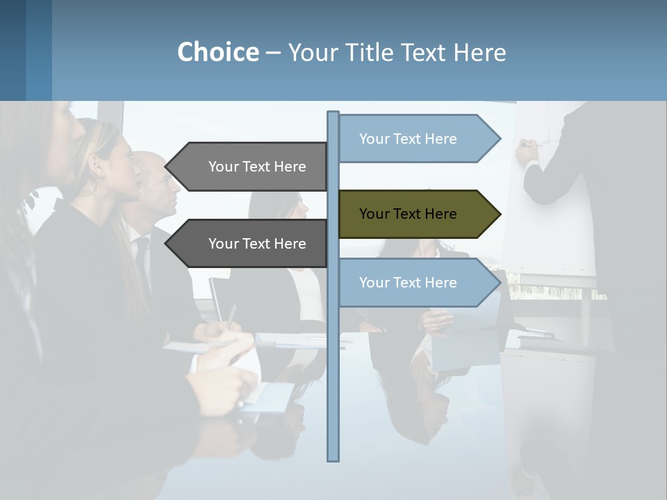 A Group Of Business People Sitting Around A Table PowerPoint Template