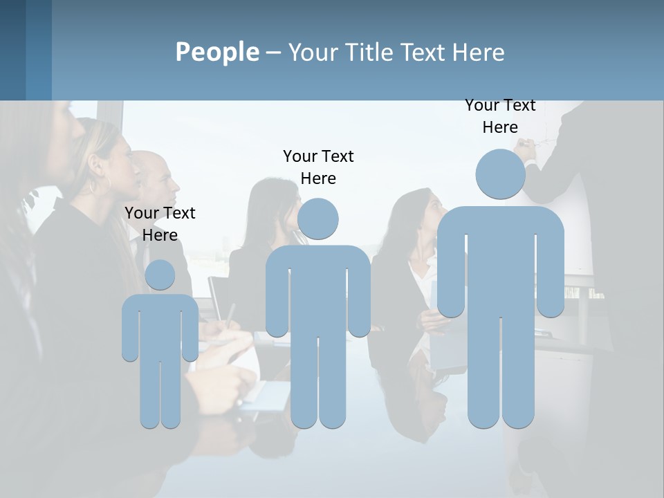 A Group Of Business People Sitting Around A Table PowerPoint Template