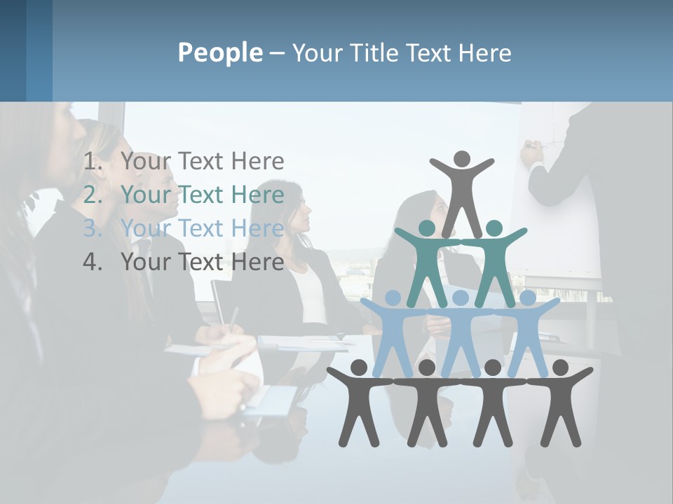 A Group Of Business People Sitting Around A Table PowerPoint Template