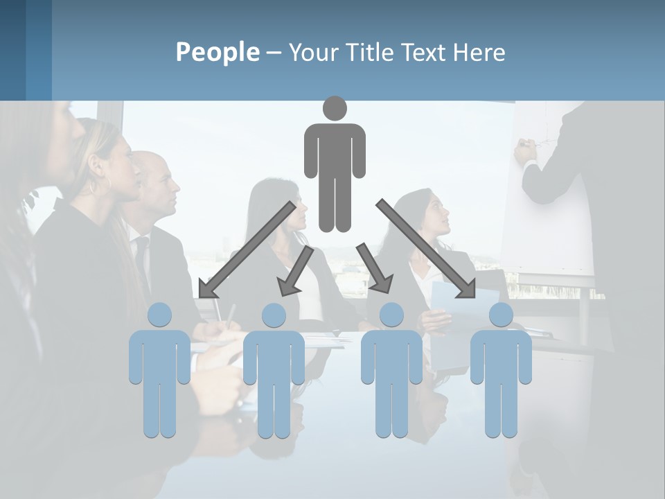 A Group Of Business People Sitting Around A Table PowerPoint Template
