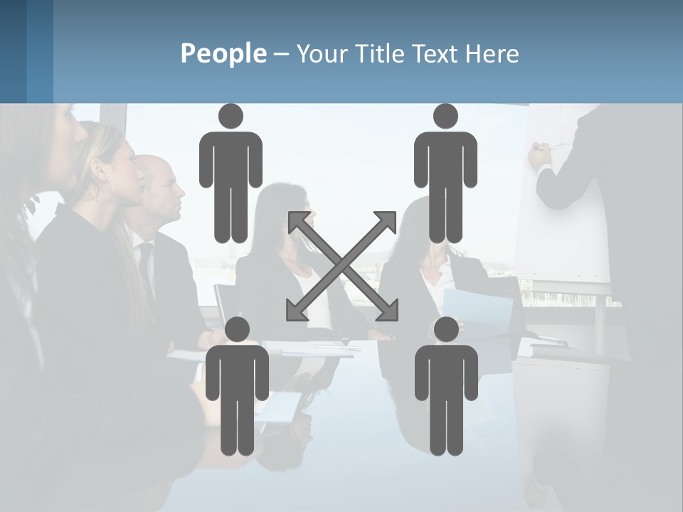 A Group Of Business People Sitting Around A Table PowerPoint Template