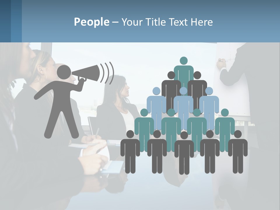 A Group Of Business People Sitting Around A Table PowerPoint Template