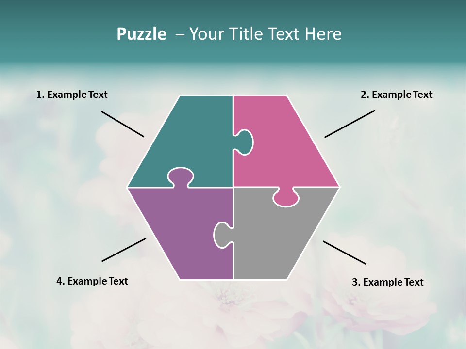 A Bunch Of Pink Flowers On A Green Background PowerPoint Template