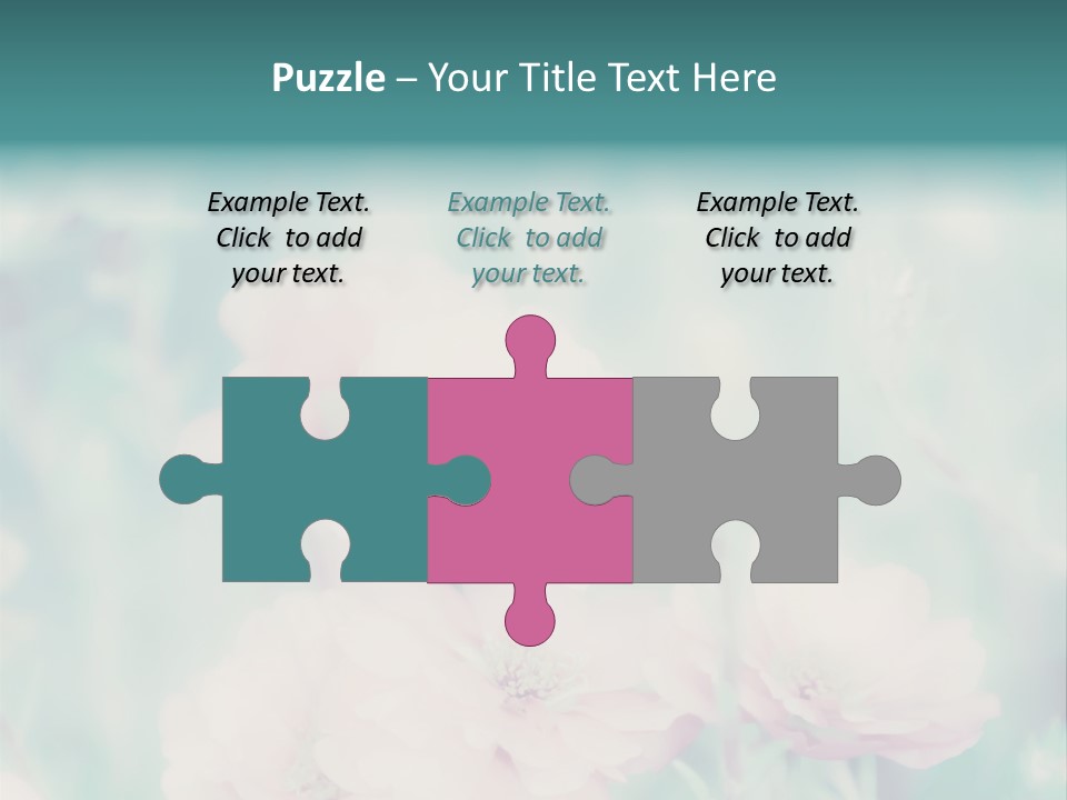 A Bunch Of Pink Flowers On A Green Background PowerPoint Template