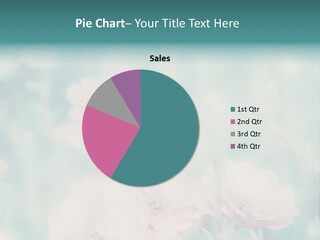 A Bunch Of Pink Flowers On A Green Background PowerPoint Template