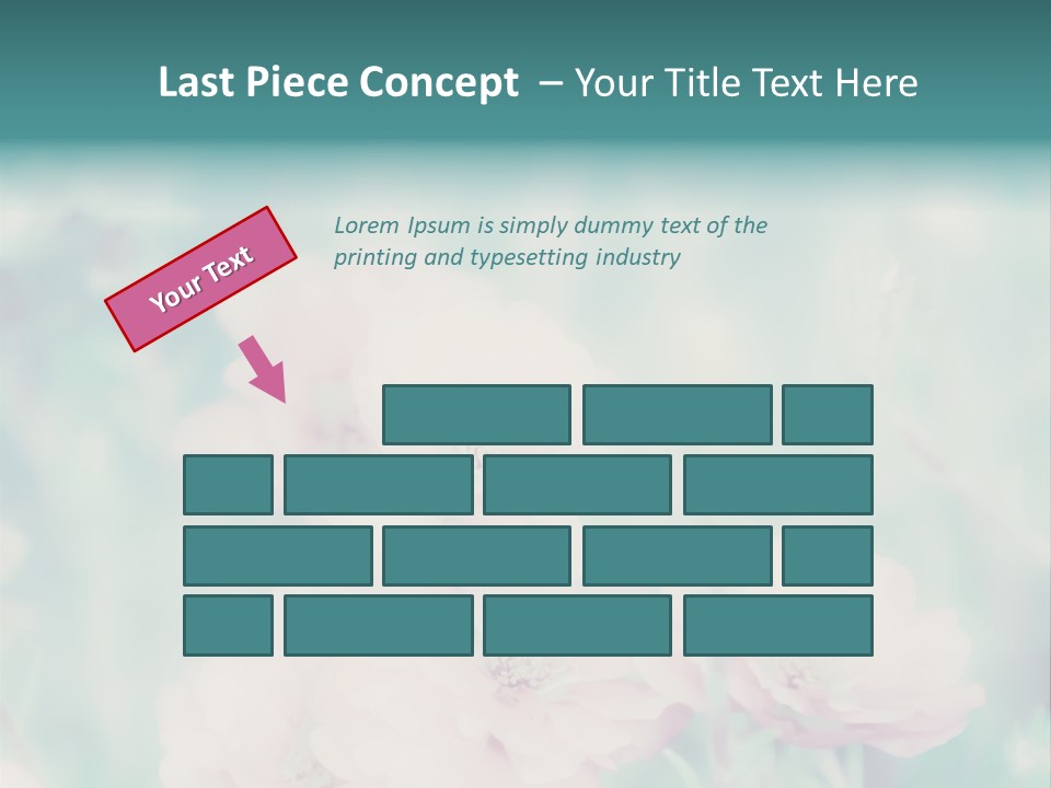 A Bunch Of Pink Flowers On A Green Background PowerPoint Template
