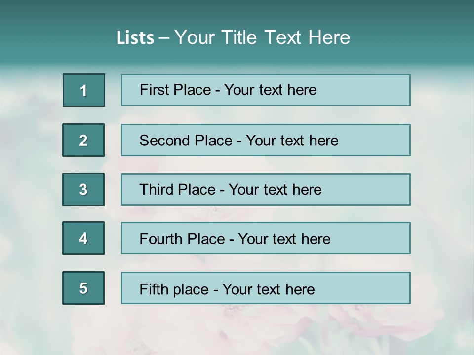 A Bunch Of Pink Flowers On A Green Background PowerPoint Template
