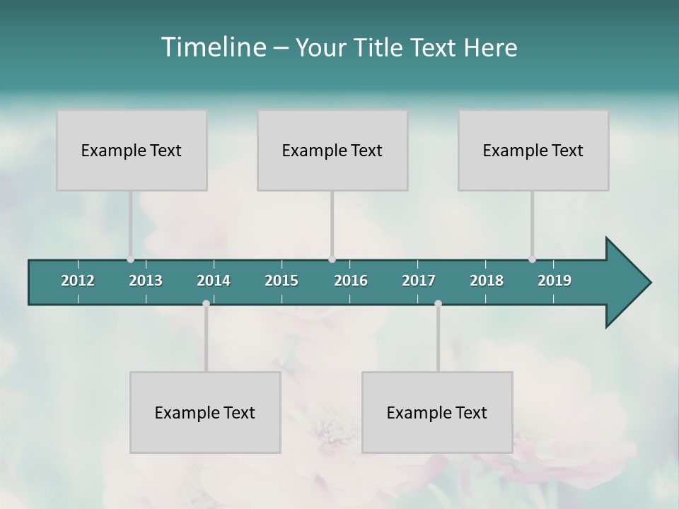 A Bunch Of Pink Flowers On A Green Background PowerPoint Template