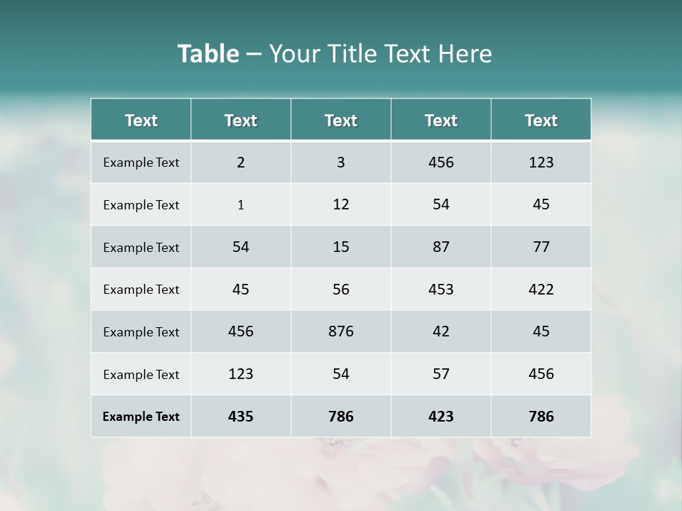 A Bunch Of Pink Flowers On A Green Background PowerPoint Template