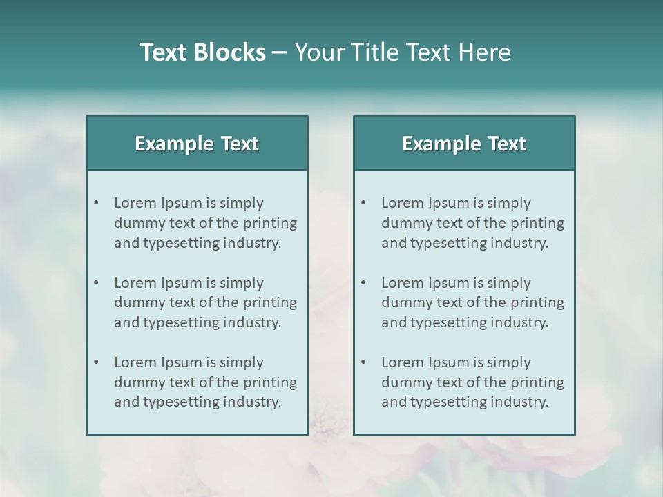 A Bunch Of Pink Flowers On A Green Background PowerPoint Template