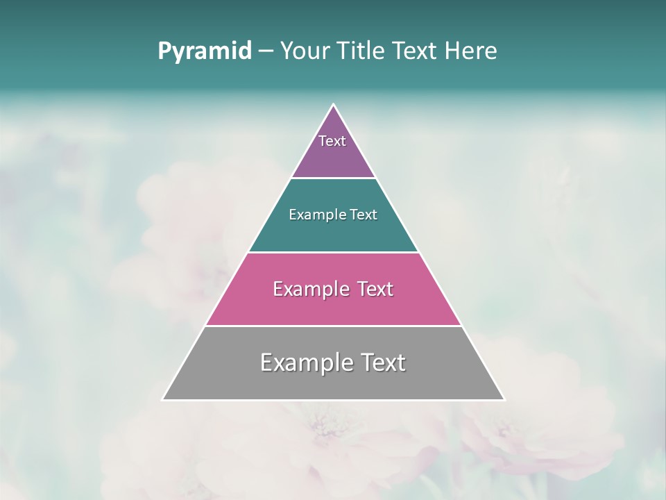 A Bunch Of Pink Flowers On A Green Background PowerPoint Template